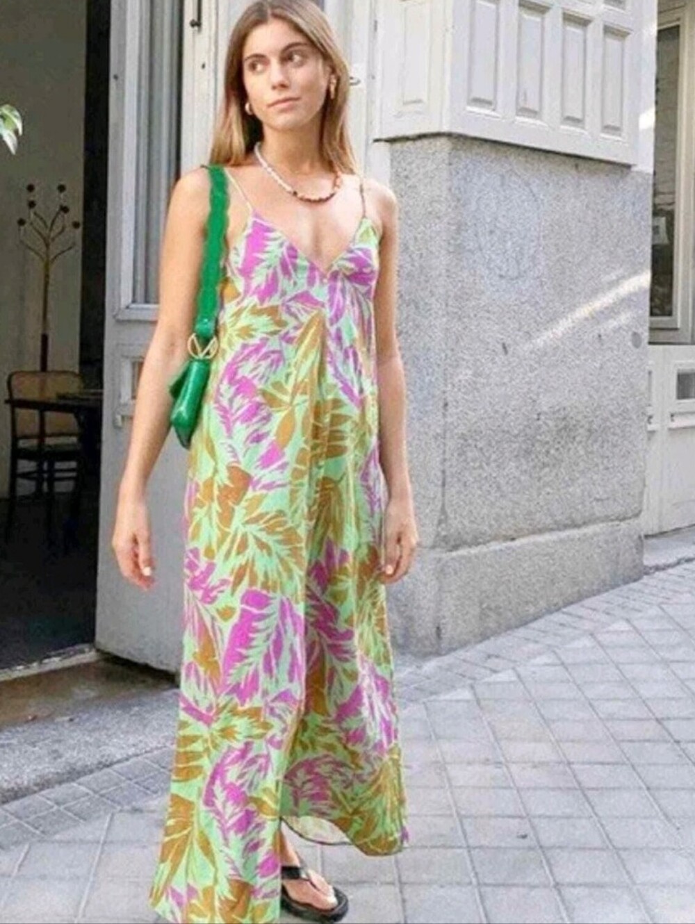 Zara Printed Linen Blend Dress